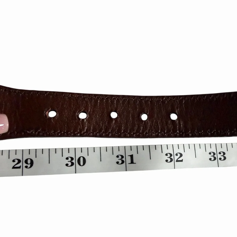 Brighton‎ Santos Fabric Braided Edge Western Leather Belt Silver Buckle Size 32